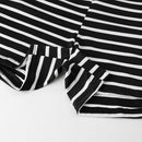 Women Shorts Summer Striped Shorts High Elastic Waist Ladies Casual Pants Black/White