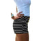 Women Shorts Summer Striped Shorts High Elastic Waist Ladies Casual Pants Black/White