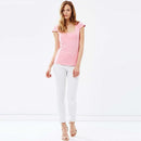 New Fashion Women T-Shirt Sexy Cut Out Back Short Sleeve Solid Slim Elegant Tops Tee Shirt Pink