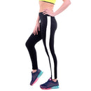 New Fashion Women Sport Leggings Stripe High Waist Yoga Fitness Gym Running Stretch Tights Long Pants Trousers