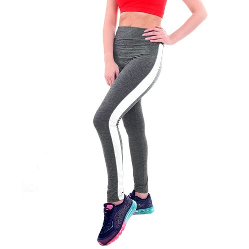 New Fashion Women Sport Leggings Stripe High Waist Yoga Fitness Gym Running Stretch Tights Long Pants Trousers