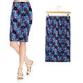 New Fashion Women Midi Skirt Floral Print Elastic Waistband Elegant Vintage Casual Bodycon Sheath Skirt