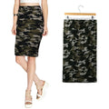 New Fashion Women Midi Skirt Floral Print Elastic Waistband Elegant Vintage Casual Bodycon Sheath Skirt