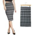 New Fashion Women Midi Skirt Floral Print Elastic Waistband Elegant Vintage Casual Bodycon Sheath Skirt