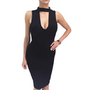 New Fashion Women Bodycon Dress Scoop Neck Sleeveless Evening Club Wear Midi Dress