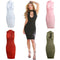 New Fashion Women Bodycon Dress Scoop Neck Sleeveless Evening Club Wear Midi Dress