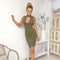 New Fashion Women Bodycon Dress Scoop Neck Sleeveless Evening Club Wear Midi Dress