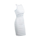 Sexy Cut Out Waist Strap Sleeveless O Neck Stretchy Club Women's Bodycon Dress