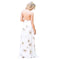 New Sexy Women Long Dress V Neck Floral Print Backless Spaghetti Strap Casual Beach Sundress Slip Dress White