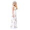 New Sexy Women Long Dress V Neck Floral Print Backless Spaghetti Strap Casual Beach Sundress Slip Dress White