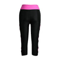 Women Sports Leggings Cropped Cut Out Leg Breathable Stretchy Contrast Fitness Jogging Skinny Pants Trousers