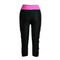 Women Sports Leggings Cropped Cut Out Leg Breathable Stretchy Contrast Fitness Jogging Skinny Pants Trousers