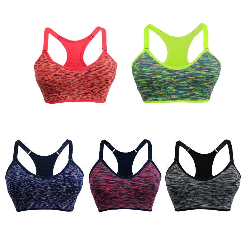 Fashion Women Sports Bra Wireless Adjustable Straps Detachable Pads Top Stretchy Gym Fitness Bra