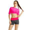 New Women Crop Top Solid Color Short Sleeves Pullover Slim Casual Thin Sports Yoga Short Blouse Tee