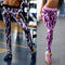 Fashion Women Sports Pants Camo Contrast Elastic Waist Running Fitness Yoga Trousers Workout Leggings Black/Pink