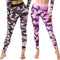 Fashion Women Sports Pants Camo Contrast Elastic Waist Running Fitness Yoga Trousers Workout Leggings Black/Pink