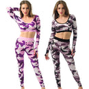 Fashion Women Sports Pants Camo Contrast Elastic Waist Running Fitness Yoga Trousers Workout Leggings Black/Pink