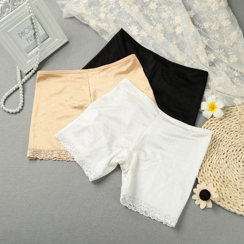 Fashion Women Safety Shorts Pants Lace Cuff Elastic Waist Stretch Boyshorts Seamless Underwear Short Leggings