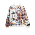 Stylish Bomber Jacket Print Zipper Long Sleeve Women's Coat