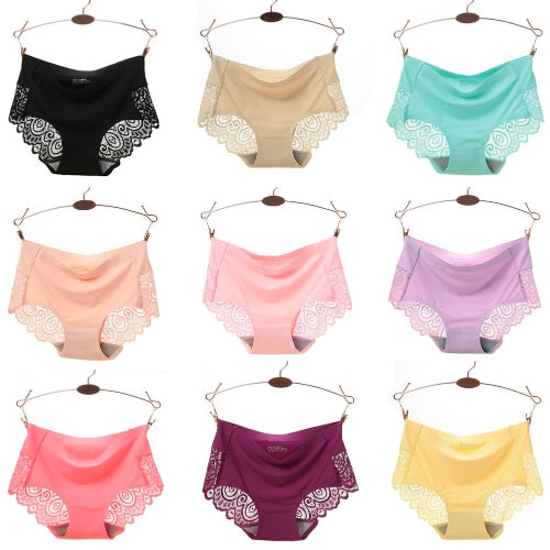 Sexy Women Lace Panties Briefs Ultra-Thin Seamless Solid Breathable Underwear Unerpants