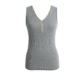 New Fashion Women Tank Top Zipper V-Neck Sleeveless Casual Vest Slim Top