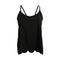 New Sexy Women Strap Tank Top Scoop Neck Open Back Scalloped Edges Backless Casual Vest Black