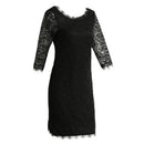 New Sexy Women Lace Bodycon Dress O Neck Three Quarter Sleeve Solid Sheath Evening Party Mini Dress Black/ Green