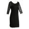 New Sexy Women Lace Bodycon Dress O Neck Three Quarter Sleeve Solid Sheath Evening Party Mini Dress Black/ Green