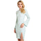 New Sexy Women Knitted Dress Solid Color Cross Strap Flare Sleeve Split Slim Bodycon Ribbed Warm Dress Knitwear