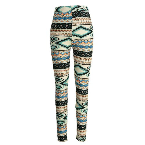 Fashion Women Leggings Contrast Color Print Fitness Sports Pants Stretchy Cropped Yoga Trousers