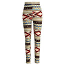 Fashion Women Leggings Contrast Color Print Fitness Sports Pants Stretchy Cropped Yoga Trousers