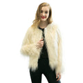 New Winter Women Faux Fur Coat Open Front Long Sleeve Fluffy Warm Outerwear Jacket Short Overcoat