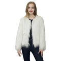 New Winter Women Faux Fur Coat Open Front Long Sleeve Fluffy Warm Outerwear Jacket Short Overcoat