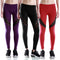 New Women Leggings Sports Pants Sheer Mesh Splicing High Waist Yoga Pants Stretchy Jogging Fitness Tights Gym Trousers Black/Purple/Red