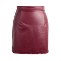 Europe Sexy Mini Women Skirt PU Leather Solid Split Zipper Pencil Skirts OL Casual Slim Clubwear Black/Coffee/Burgundy