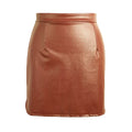 Europe Sexy Mini Women Skirt PU Leather Solid Split Zipper Pencil Skirts OL Casual Slim Clubwear Black/Coffee/Burgundy