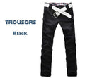 Men's Stylish Pants Slim Fit Casual Trousers Long Straight Leg