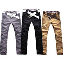 Men's Stylish Pants Slim Fit Casual Trousers Long Straight Leg