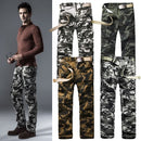 New Men Cargo Trousers Camouflage Multi-Pockets Camping Work Military Style Outdoor Casual Pants