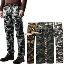 New Men Cargo Trousers Camouflage Multi-Pockets Camping Work Military Style Outdoor Casual Pants