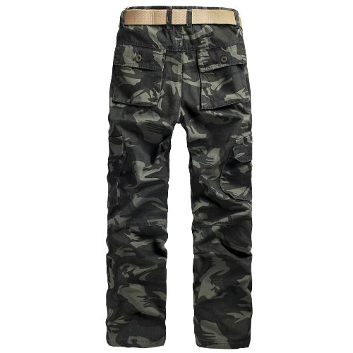 New Men Cargo Trousers Camouflage Multi-Pockets Camping Work Military Style Outdoor Casual Pants