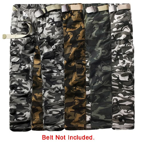 New Men Cargo Trousers Camouflage Multi-Pockets Camping Work Military Style Outdoor Casual Pants