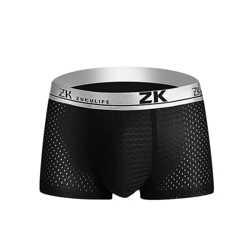 ZK Mens Honeycomb Mesh U-shaped Pouch Boxers Casual Breathable Antibacterial Plus Size Underwear