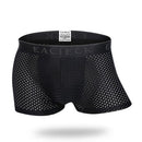 Mens Mesh Breathable Underwear Nylon Casual Thin Solid Color Sexy Boxers Cool Summer