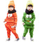 Cute Baby Boys Girls Unisex Suit Smiling Face Print Zipper Pocket O-Neck Sportswear Tracksuit Green/Orange