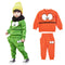 Cute Baby Boys Girls Unisex Suit Smiling Face Print Zipper Pocket O-Neck Sportswear Tracksuit Green/Orange