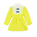 Cute Turtleneck Lace Bow Knot Keyhole Button Princess Dress for Girl