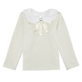 Sweet Cute Kids T-Shirt Peter Pan Collar Long Sleeve Keyhole Children Girls' Top