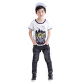 Kids Boys's T-Shirt Letter Graphic Print O-Neck Rolled Sleeves Cotton Pullover Tees Top