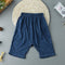 Fashion Kids Baby Boy Two-Piece Set Short Sleeve Printed T-Shirt Cropped Trousers Pants Toddler Children Outfits Suits Blue